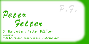 peter felter business card